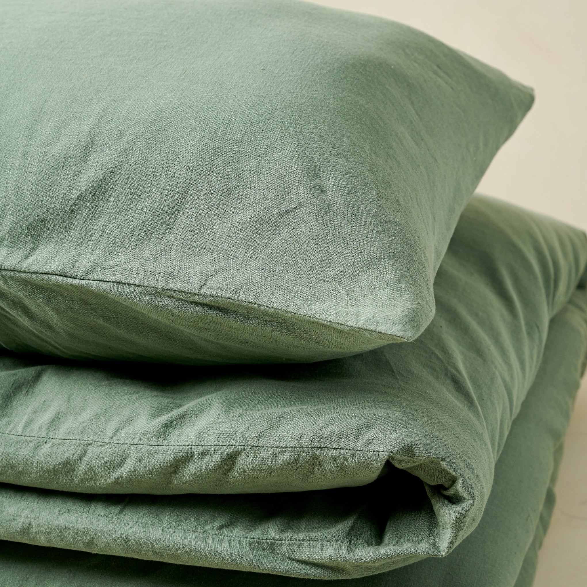 Dusty Green Linen Cotton Sham