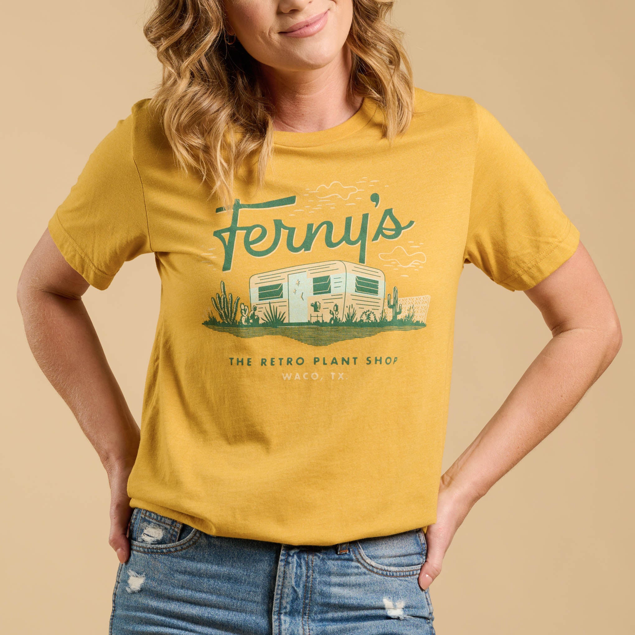 Ferny's Mustard Camper Tee Shirt