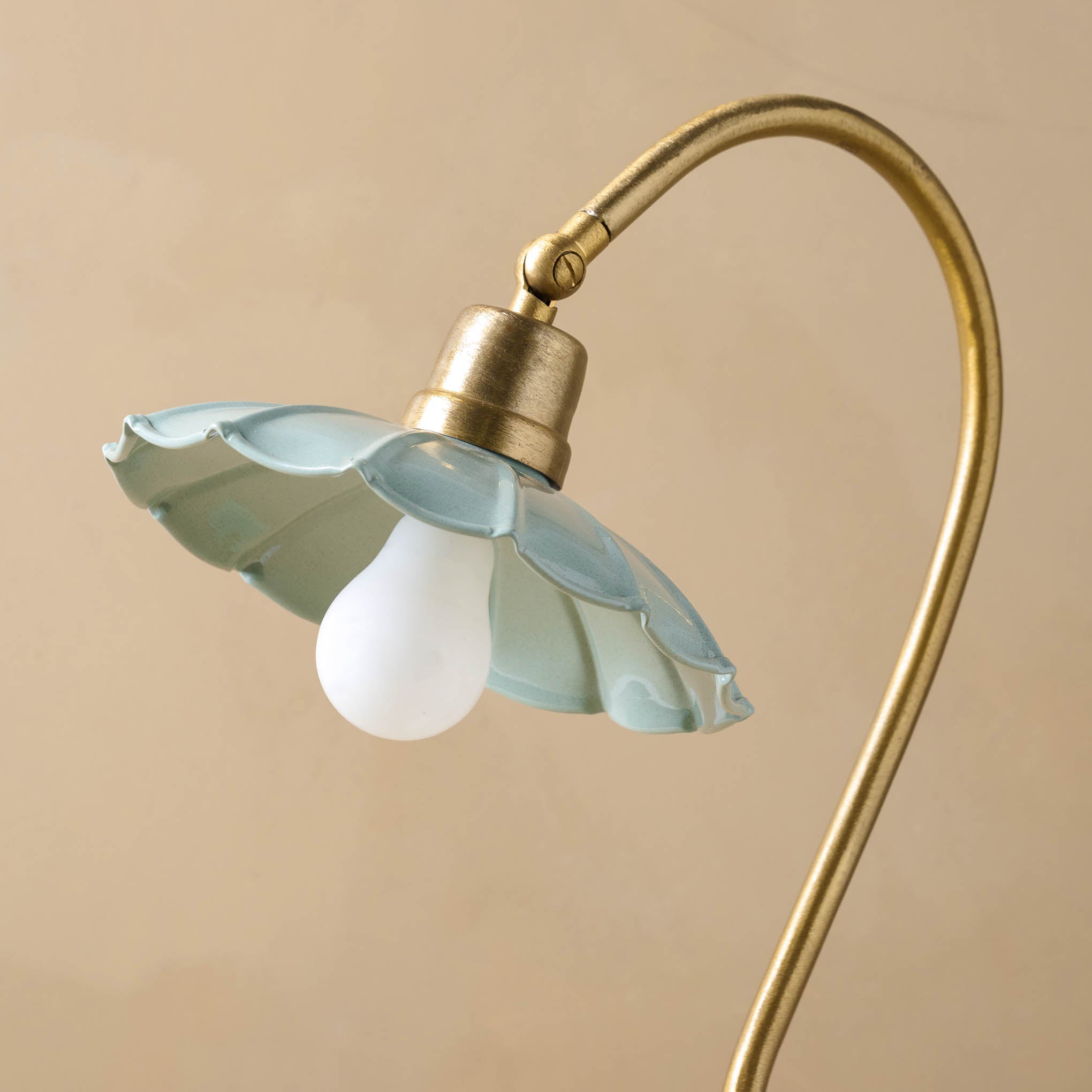 Lulu Enamel Petal Lamp close up of lamp shade