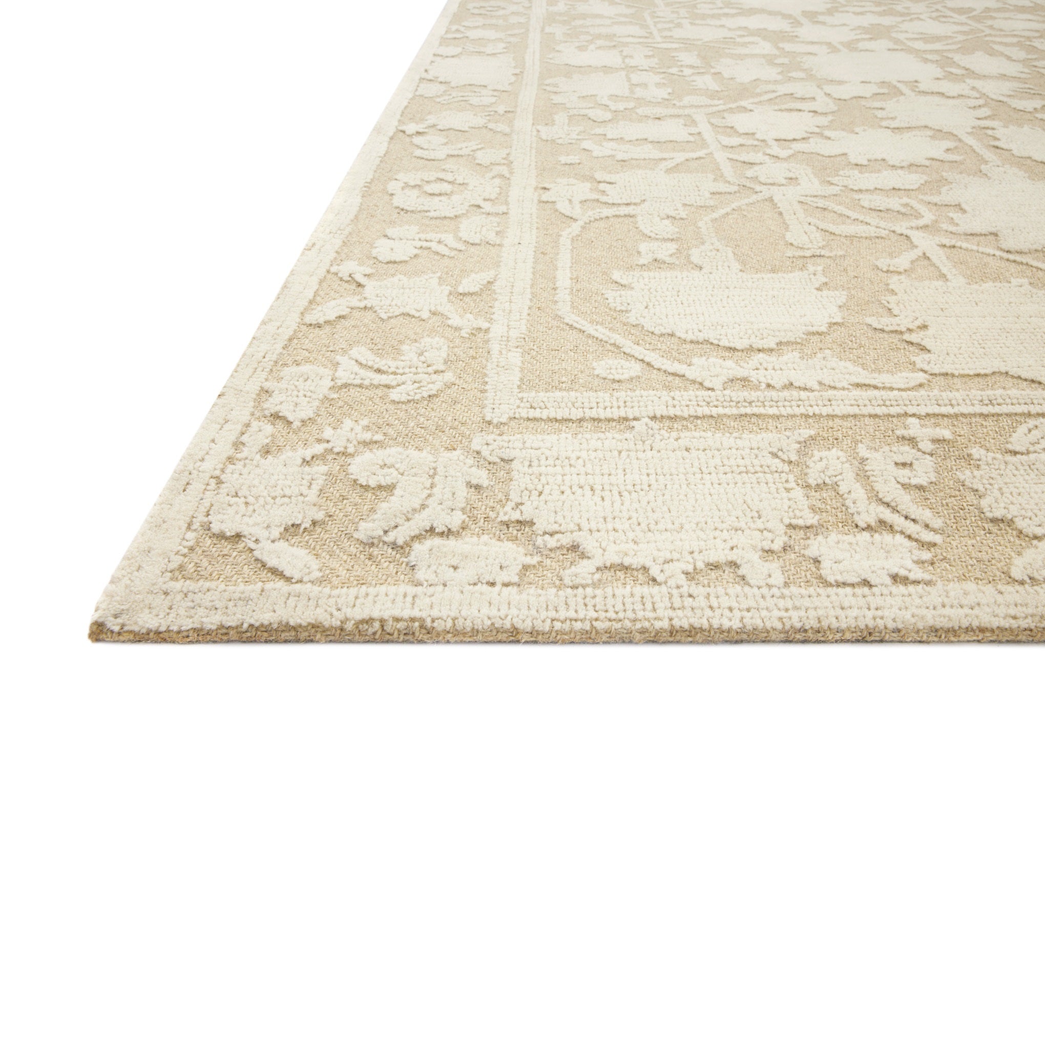 Gloria Natural Ivory Rug close up of corner of rug