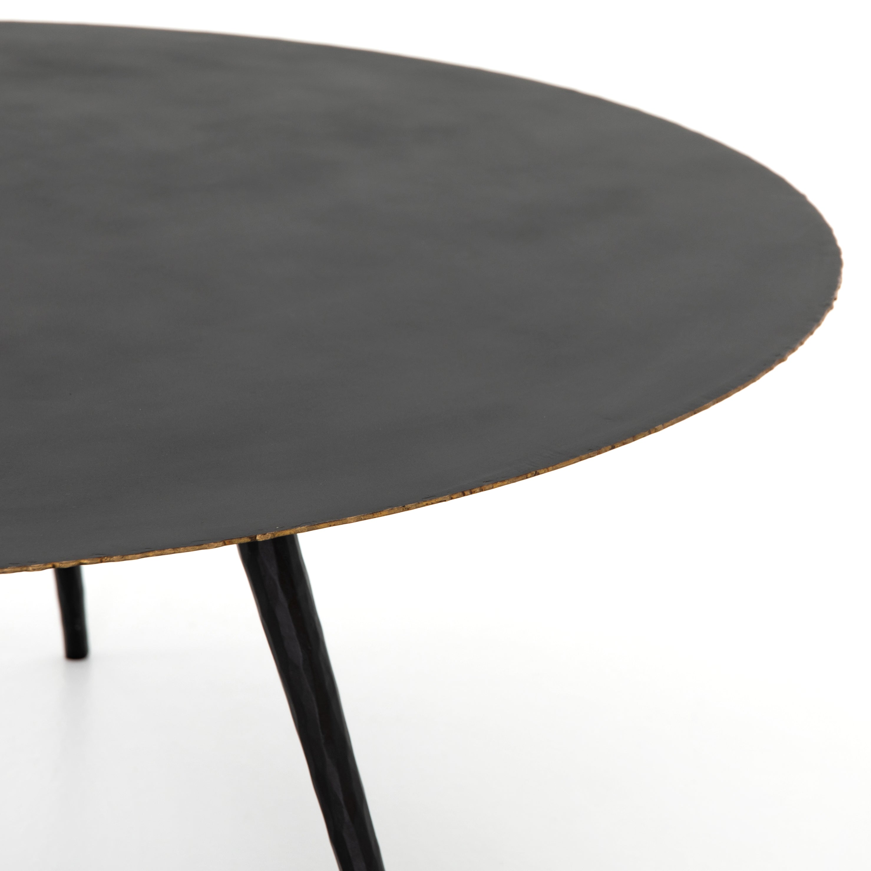 modern black metal circular coffee table