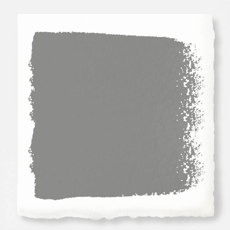 A warm mid-tone gray interior paint named cozy up