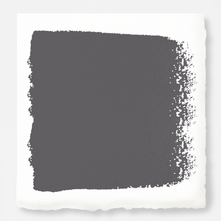 A dark charcoal gray door and cabinet paint named autumn gray