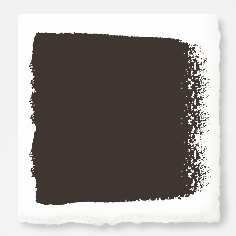 Dark chocolate brown with notes of red wine door and cabinet paint named moments