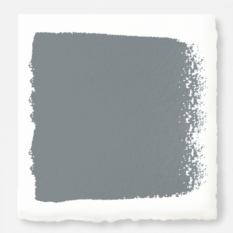 A dark gray with blue undertones door and cabinet paint named deep rock