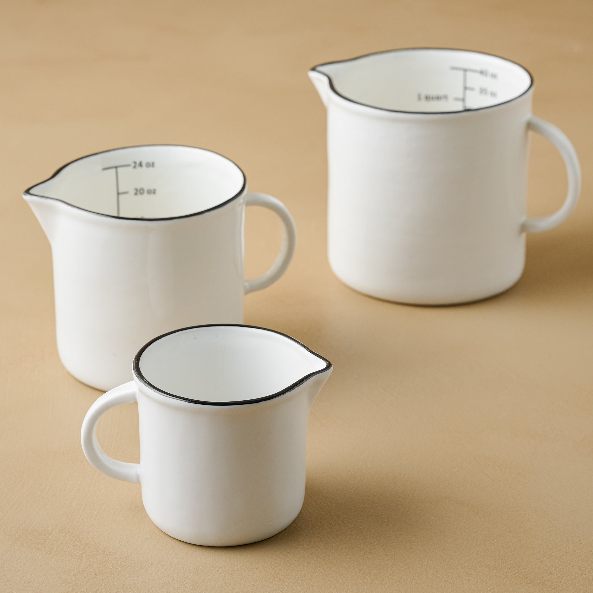Magnoliass Black Rim Measuring Pitcher in three sizes