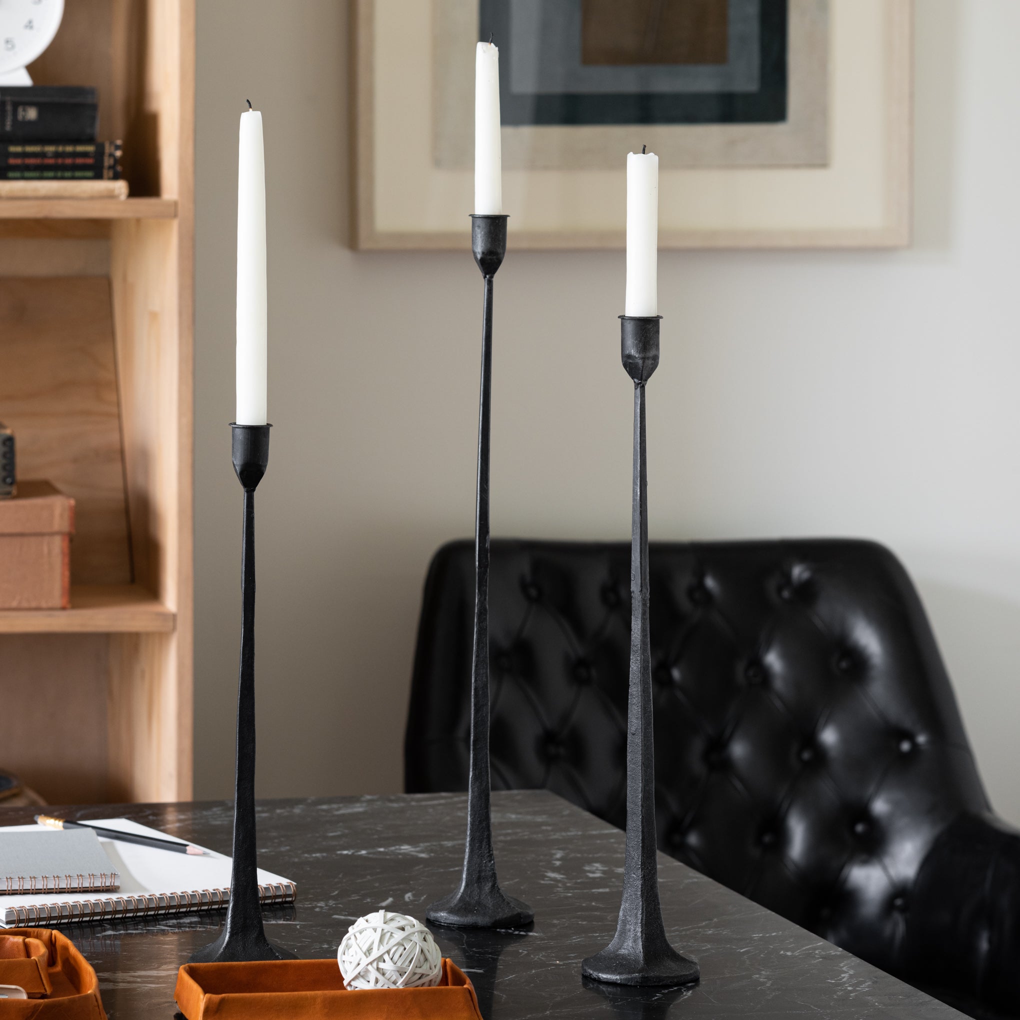traditional style antique black gatecrest candleholder