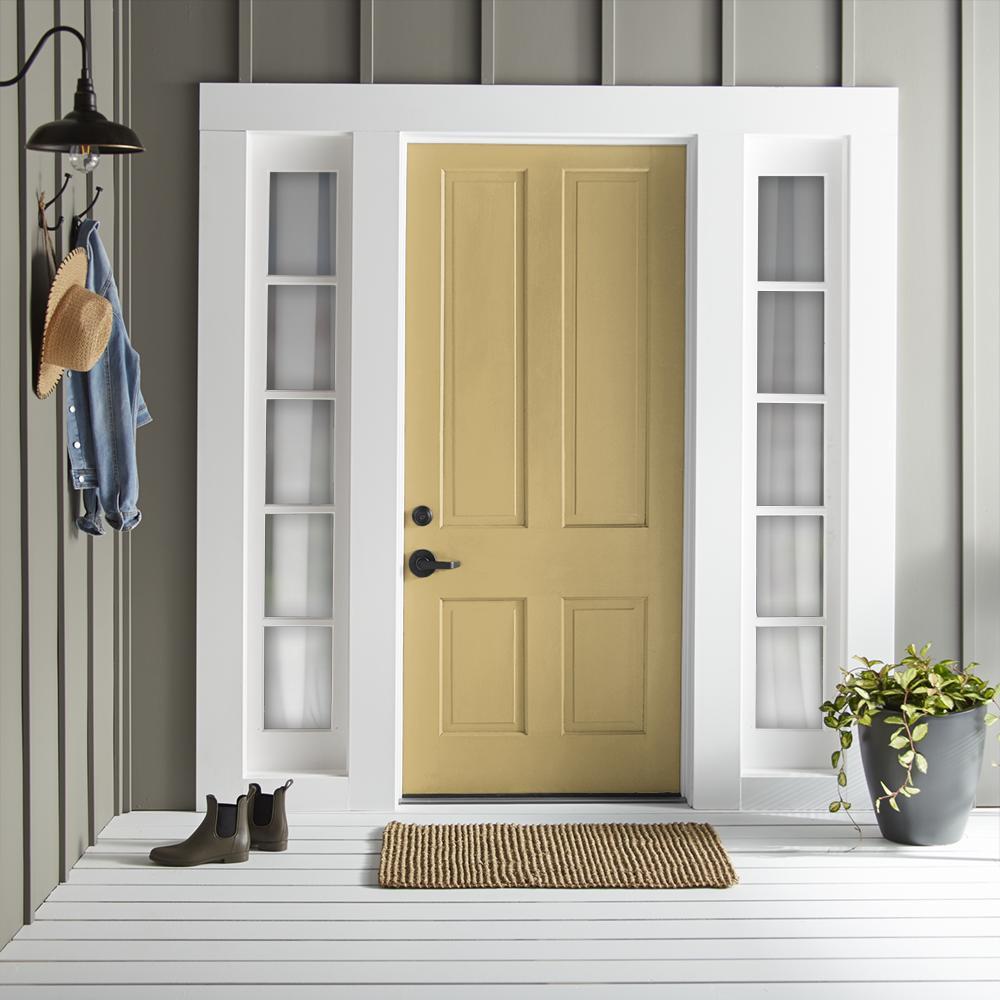 mid-tone golden yellow exterior paint