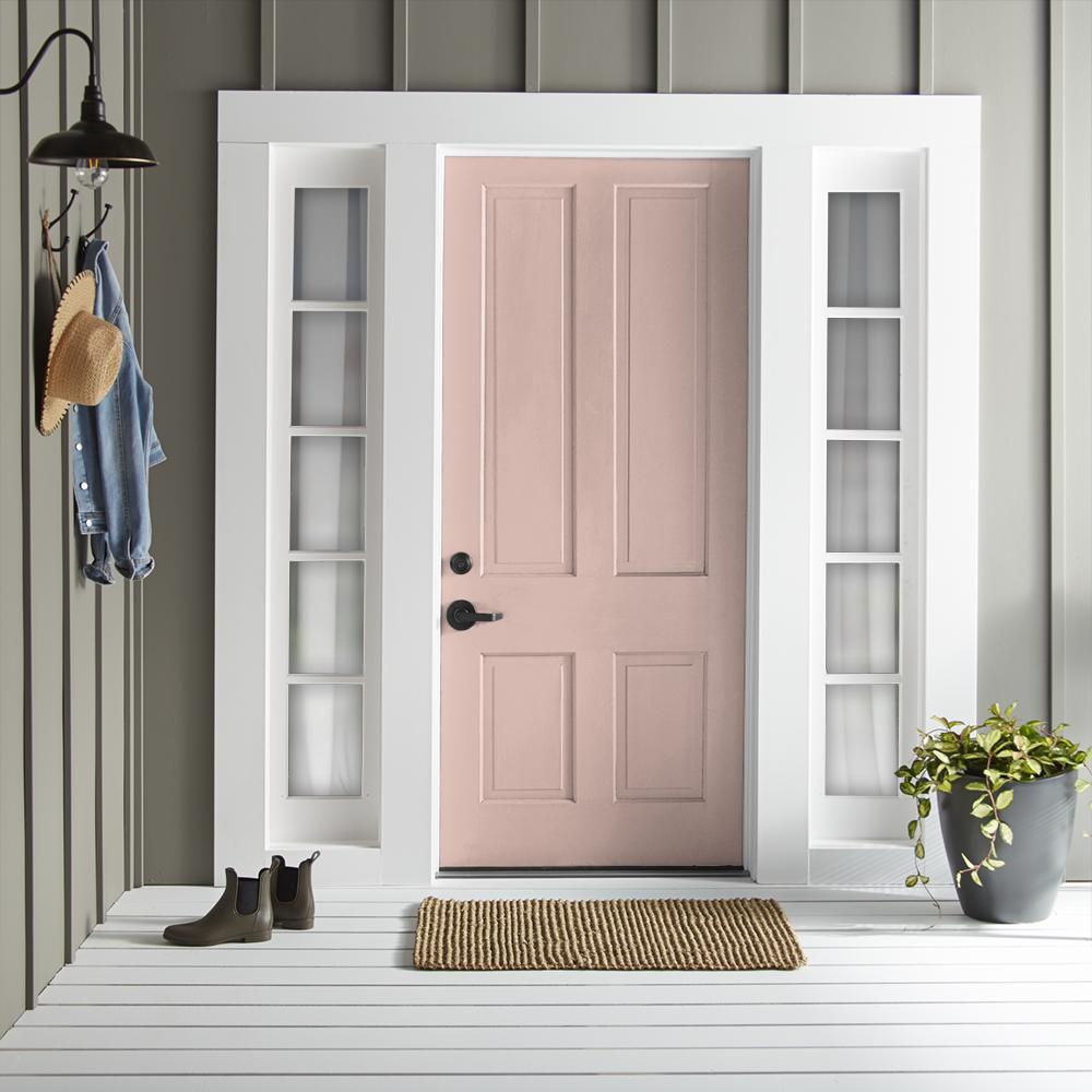 Muted salmon pink exterior paint