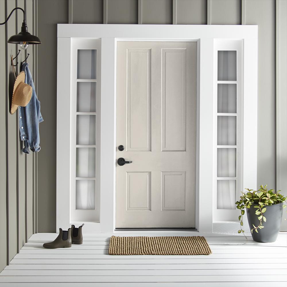 Oatmeal white with peach accents exterior paint