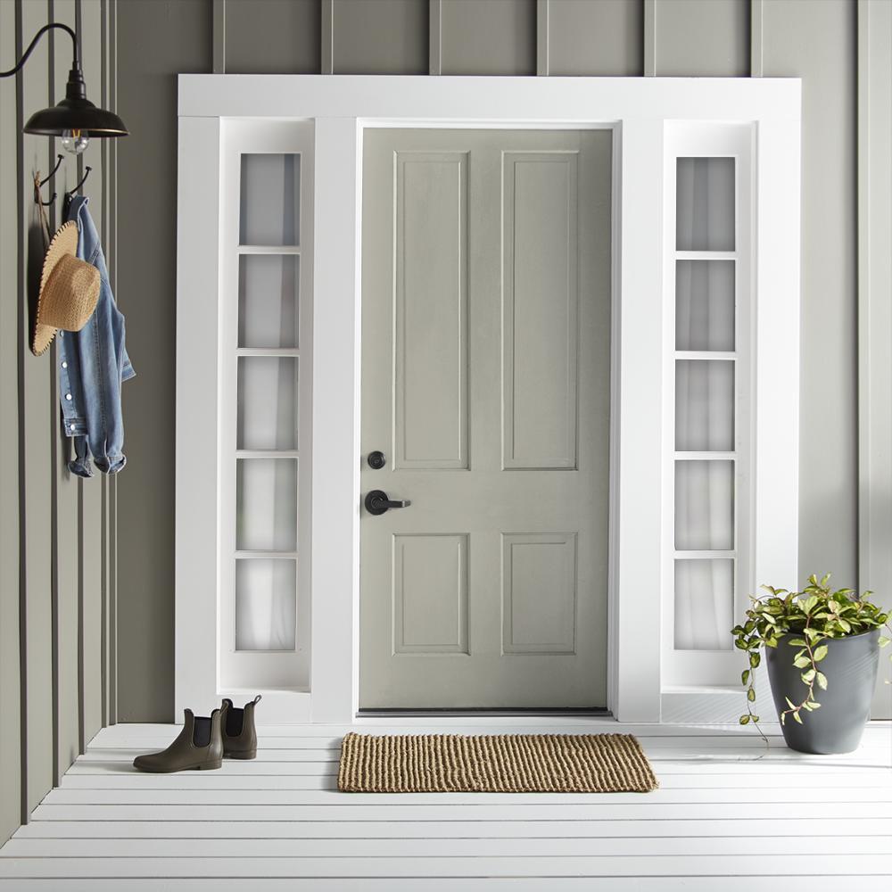 A mid-toned taupe exterior paint