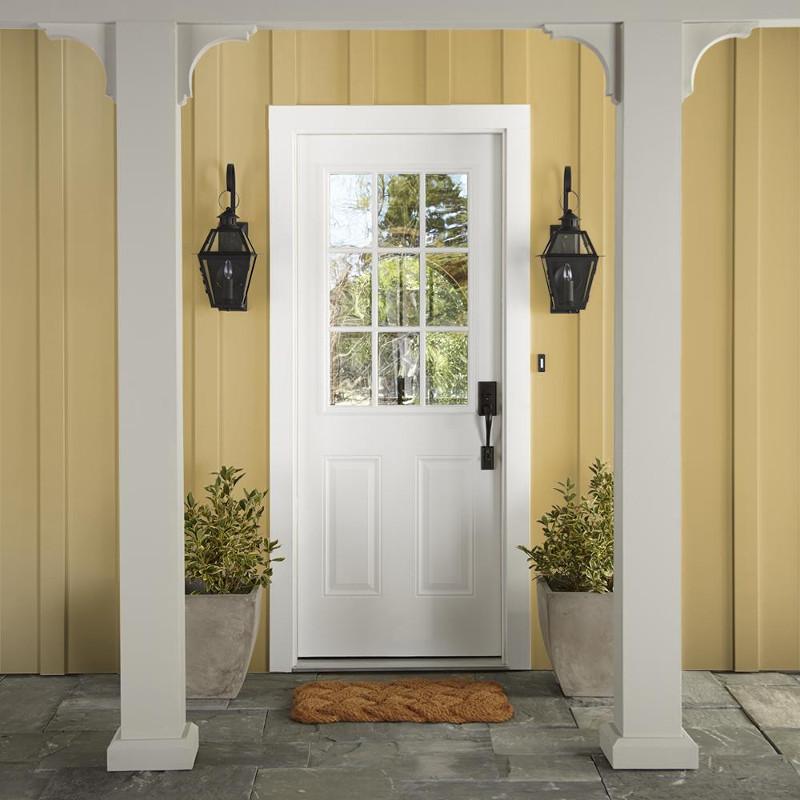 mid-tone golden yellow exterior paint