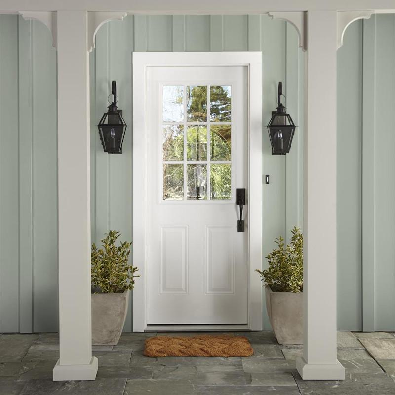 Frosty mint green with beige notes exterior paint