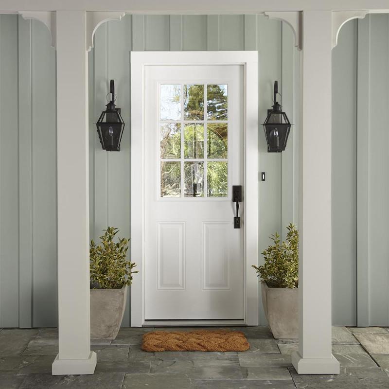Light overcast gray exterior paint