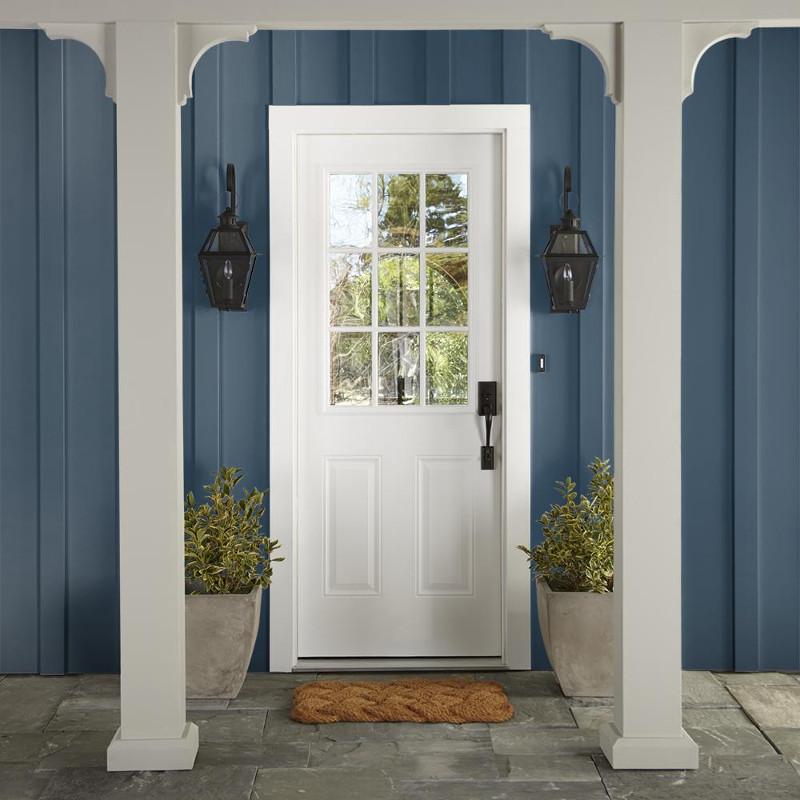 Deep denim blue exterior paint