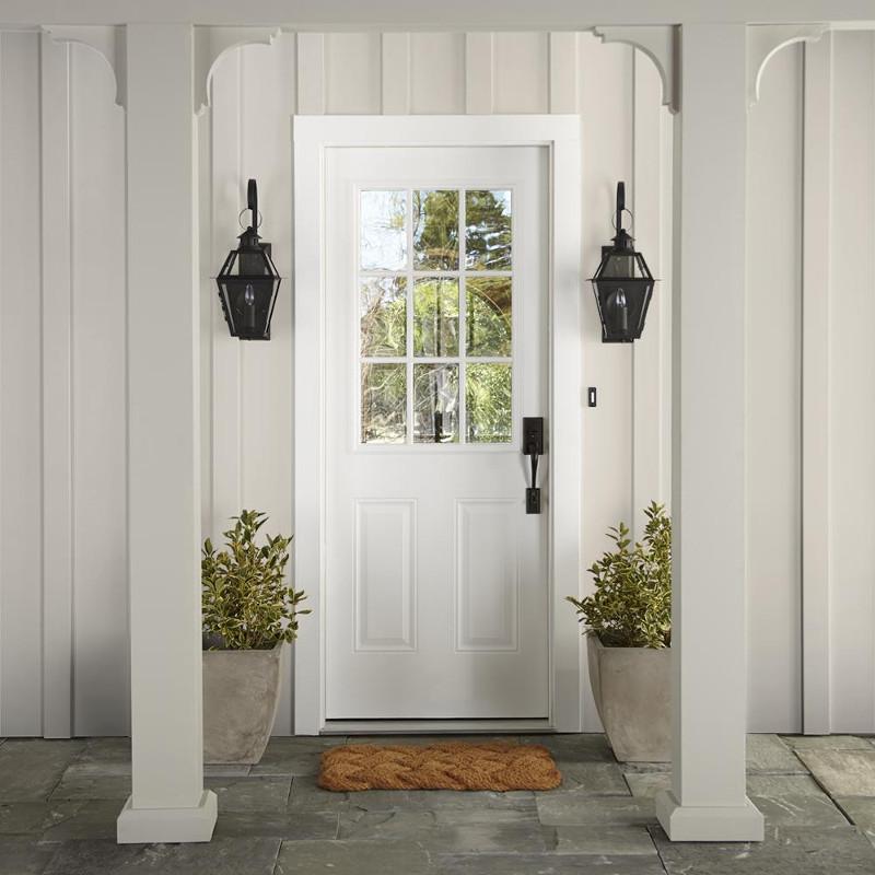 Oatmeal white with peach accents exterior paint