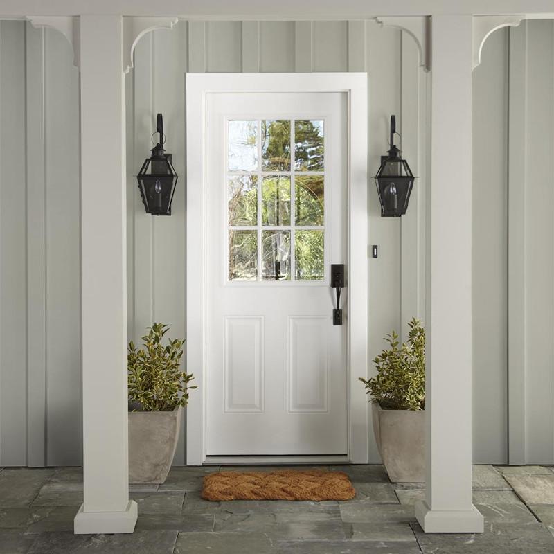 A mid-toned taupe exterior paint