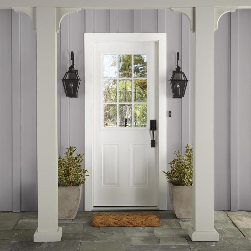 Lavender blush blended with ivory gray exterior paint
