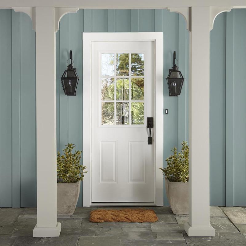 Ashy green with aqua undertones exterior paint