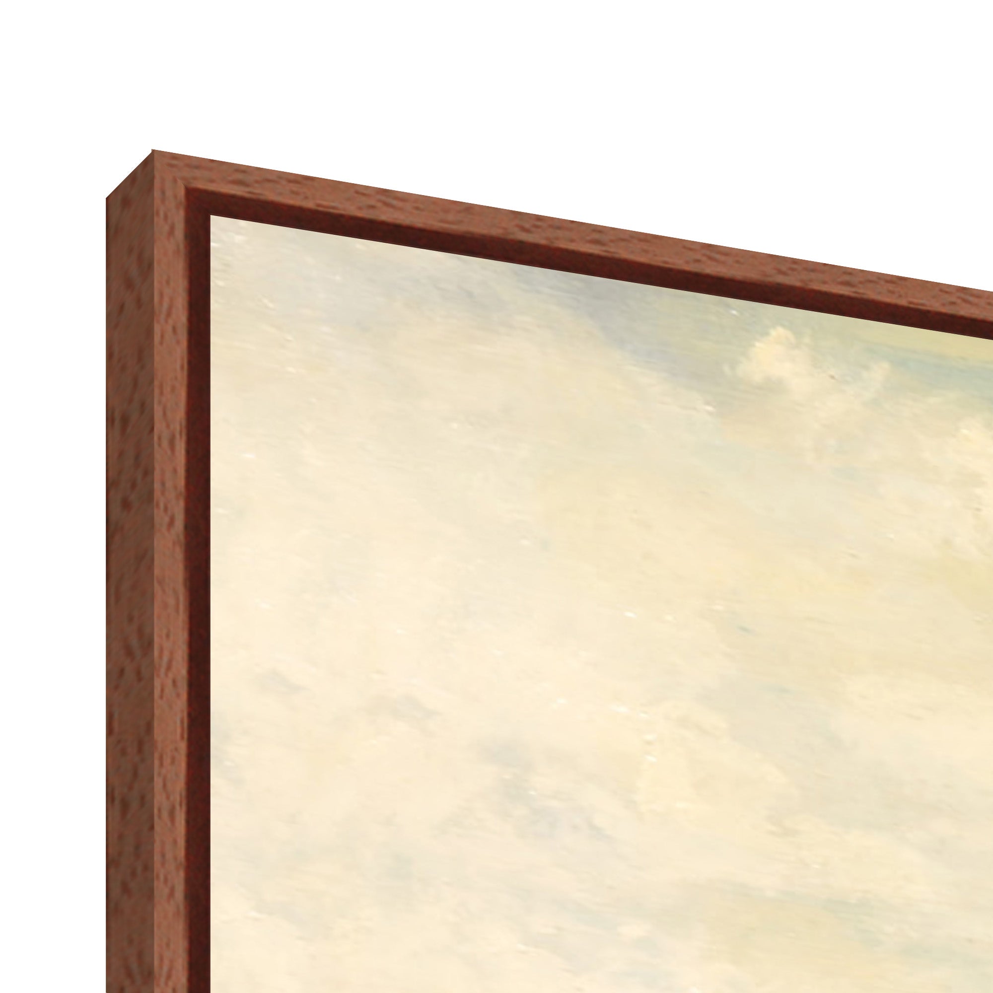 corner view of framed art called the hills at dusk
