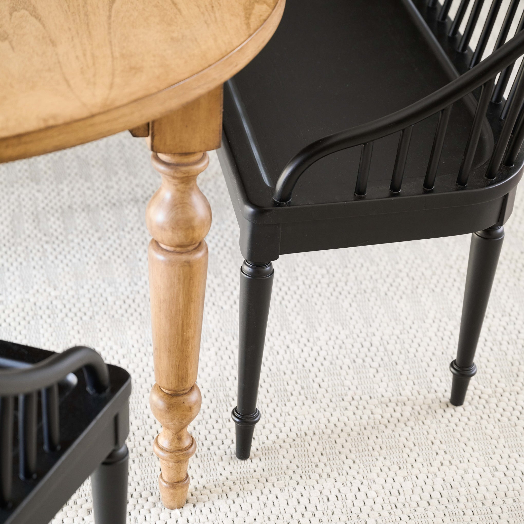 Carlotta Dining Chairs (Set of 2) in black mahogany with carlotta dining table