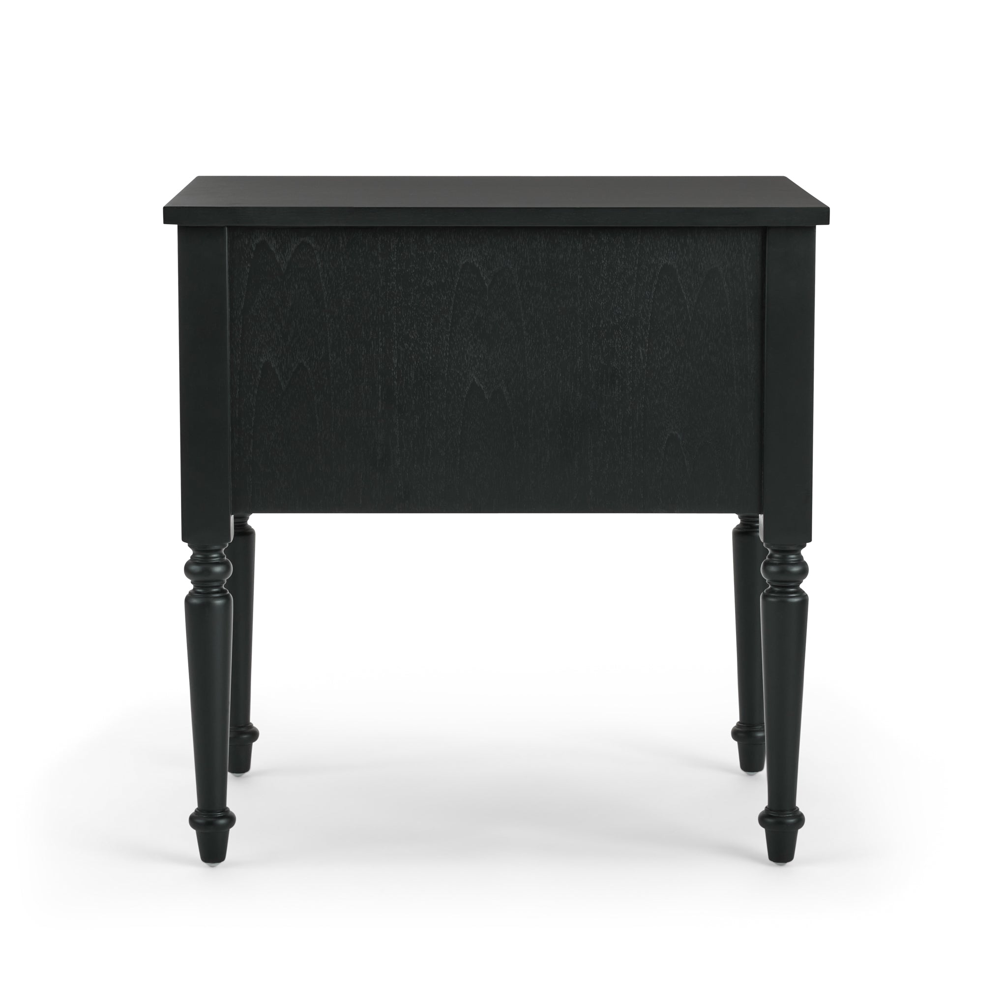 Corinne Nightstand in black mahogany back view