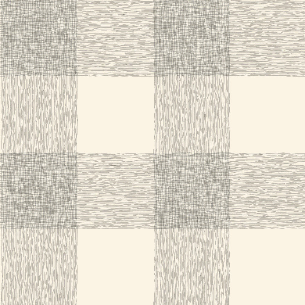 cream and white textured buffalo check patterned wallpaper