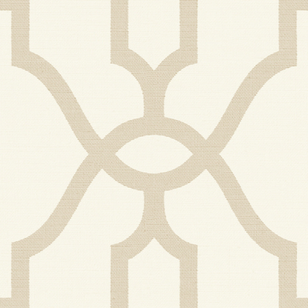 beige trellis pattern on cream wallpaper