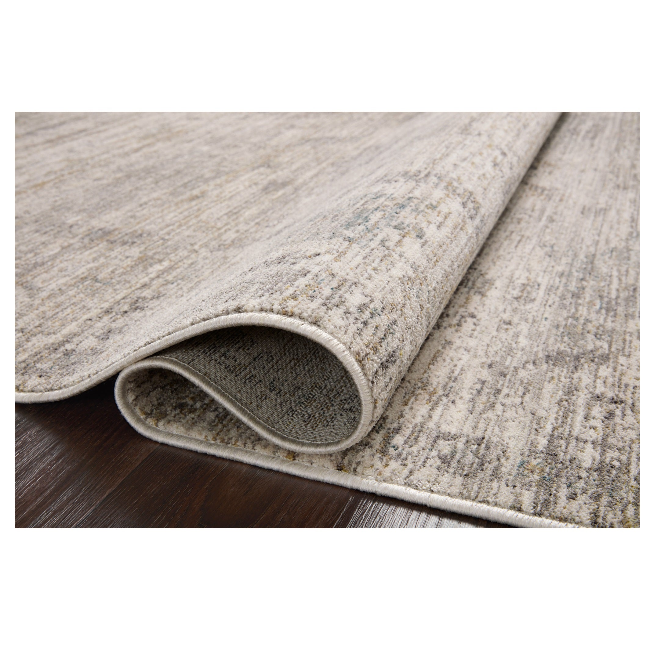 Millie Silver Dove Rug rolled
