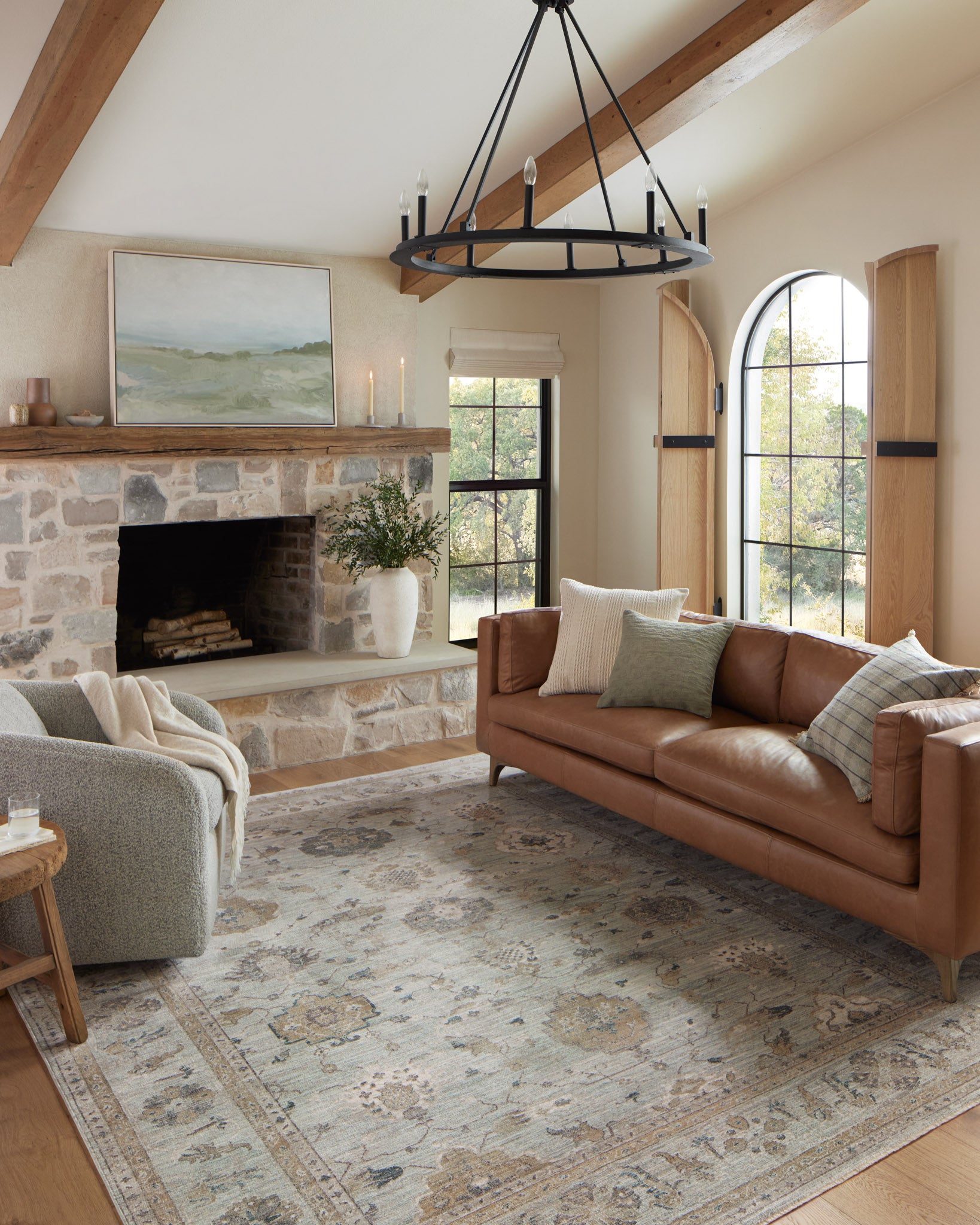 Millie Sky Gold Rug living room