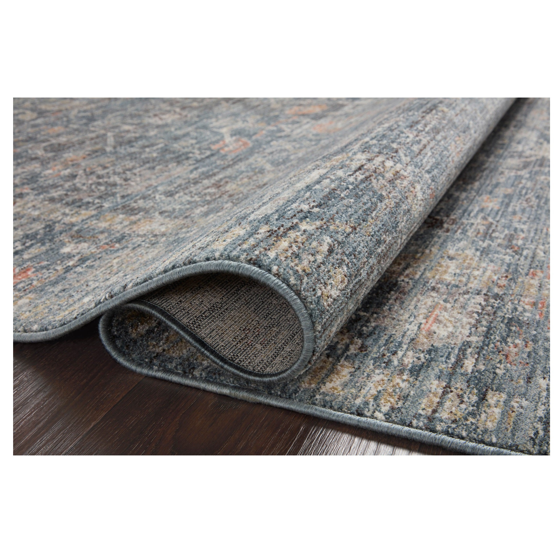 Millie Denim Multi Rug rolled