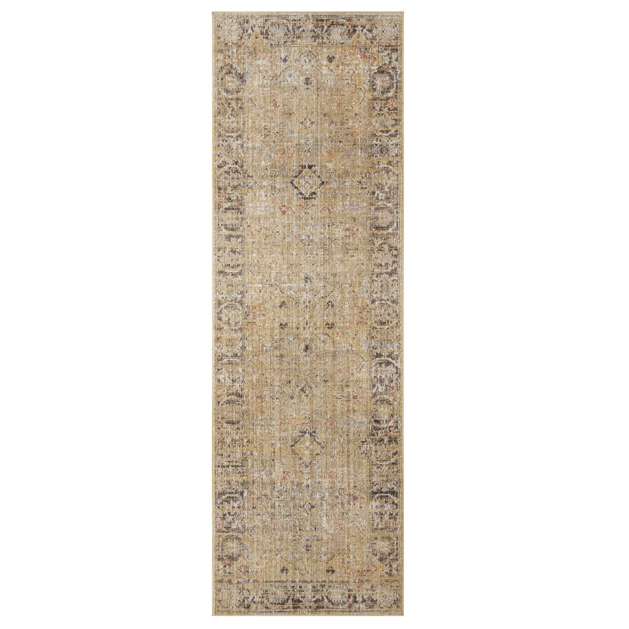 Millie Gold Charcoal Rug runner