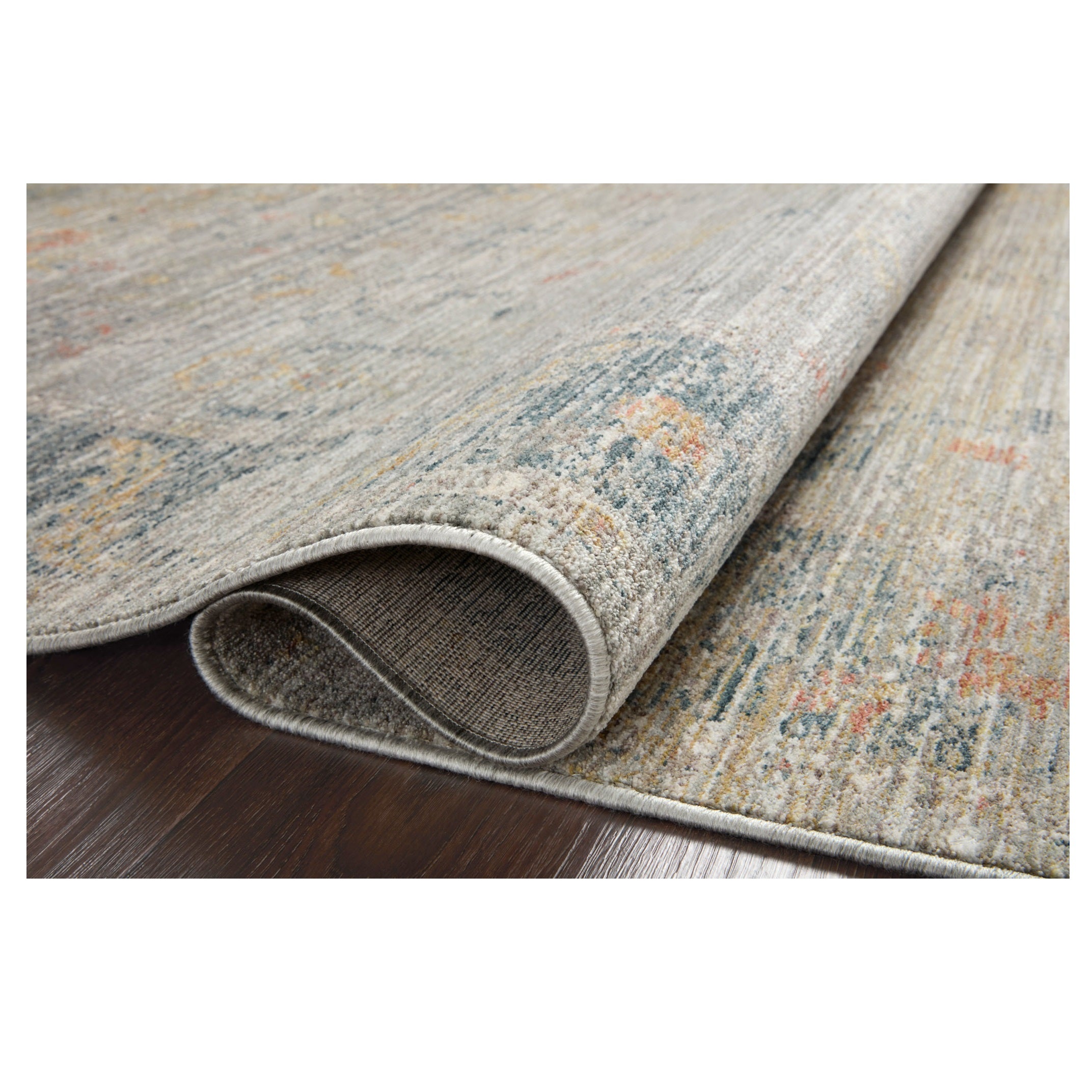 Millie Slate Multi Rug rolled 