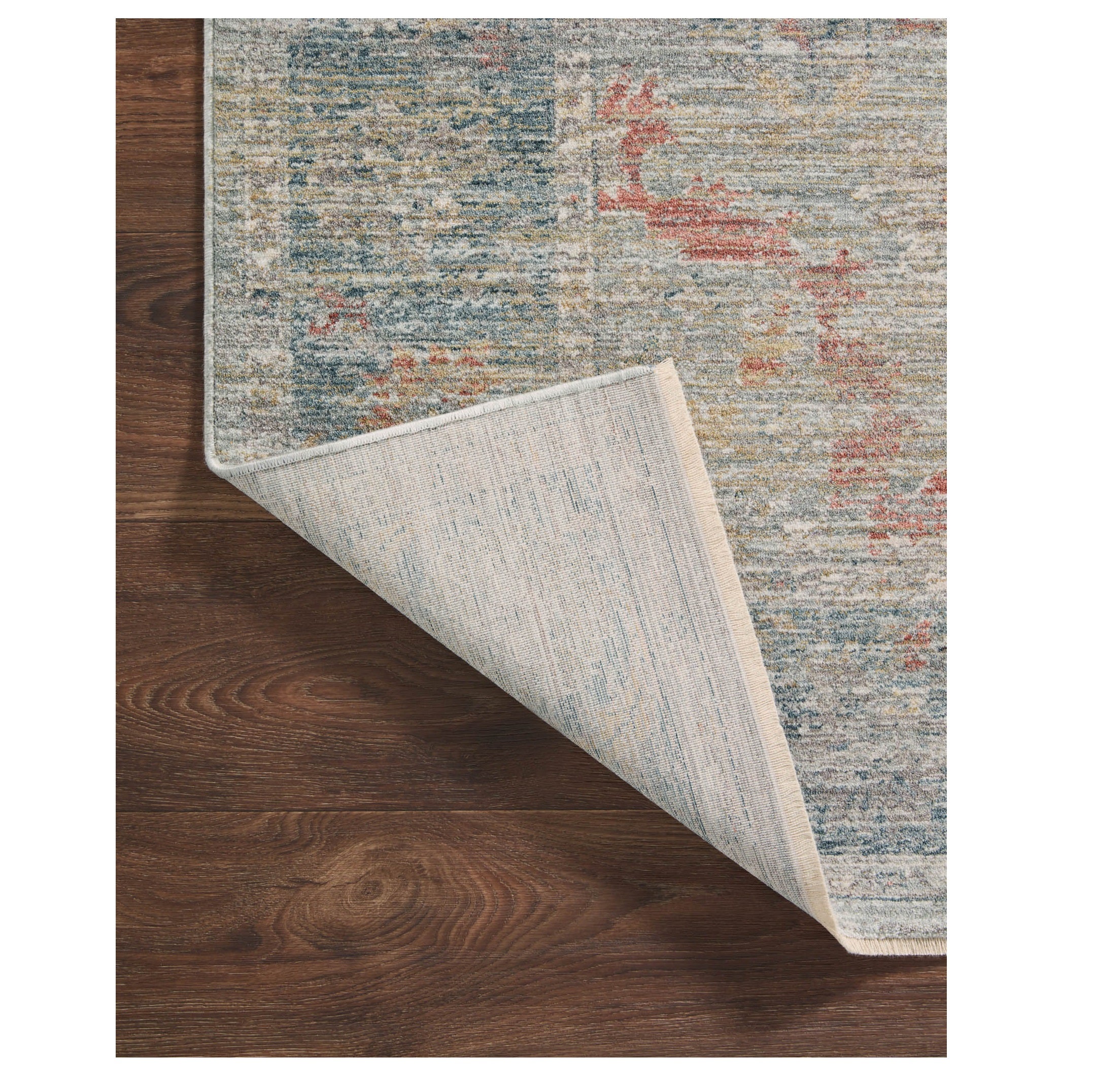 Millie Slate Multi Rug corner flipped up