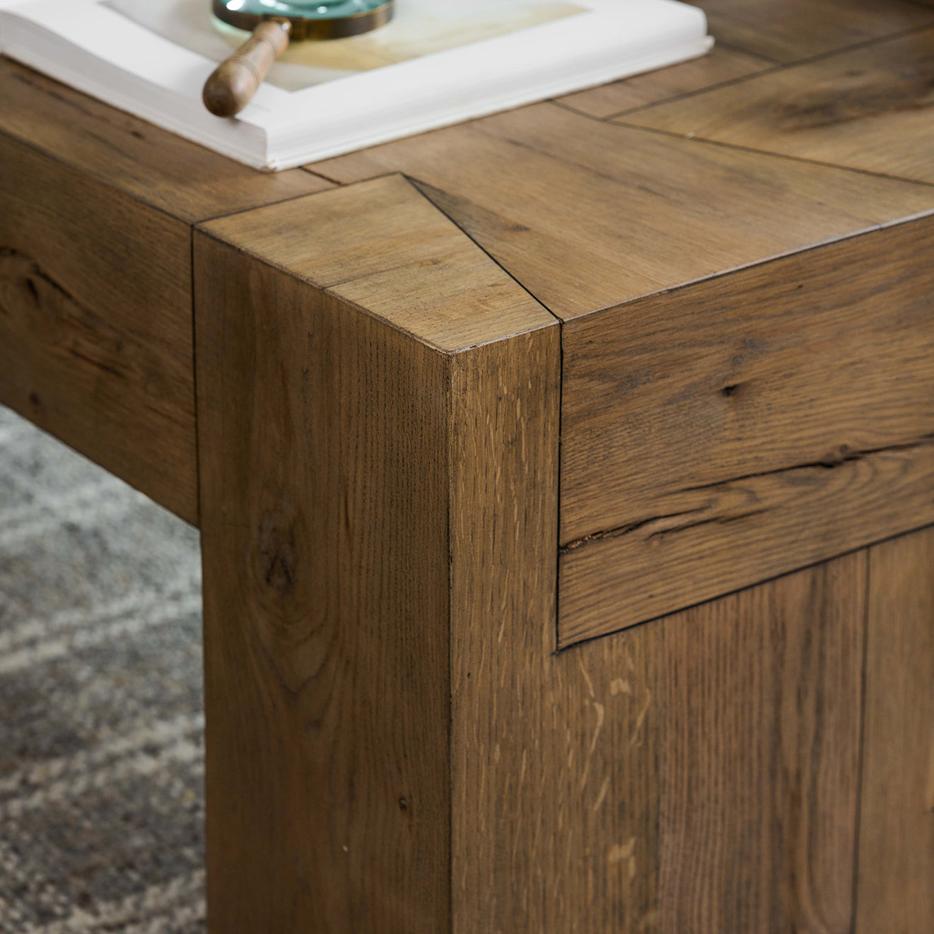 Close up of corner of Delmar Coffee Table