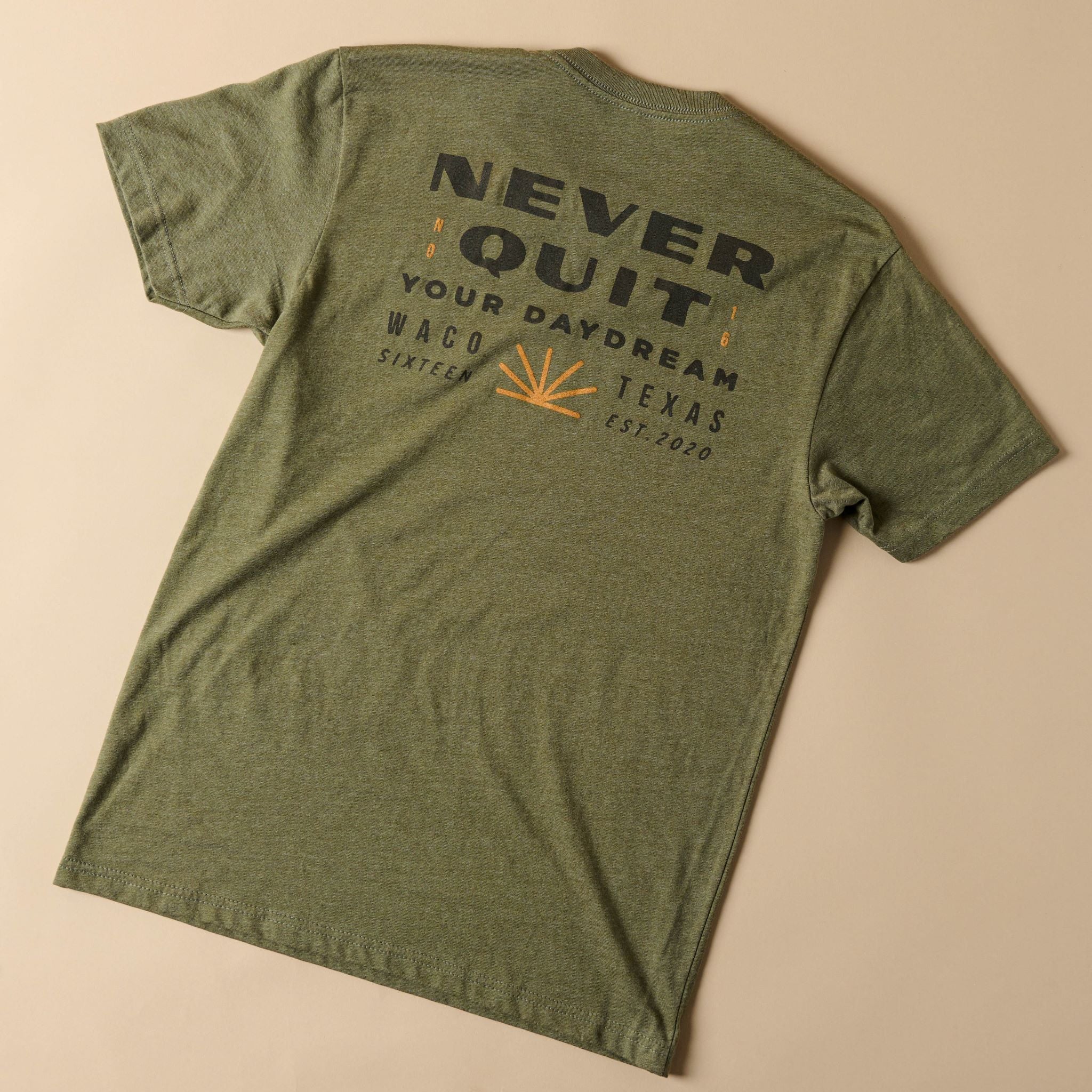 Magnoliass Never Quit Military Green Shirt