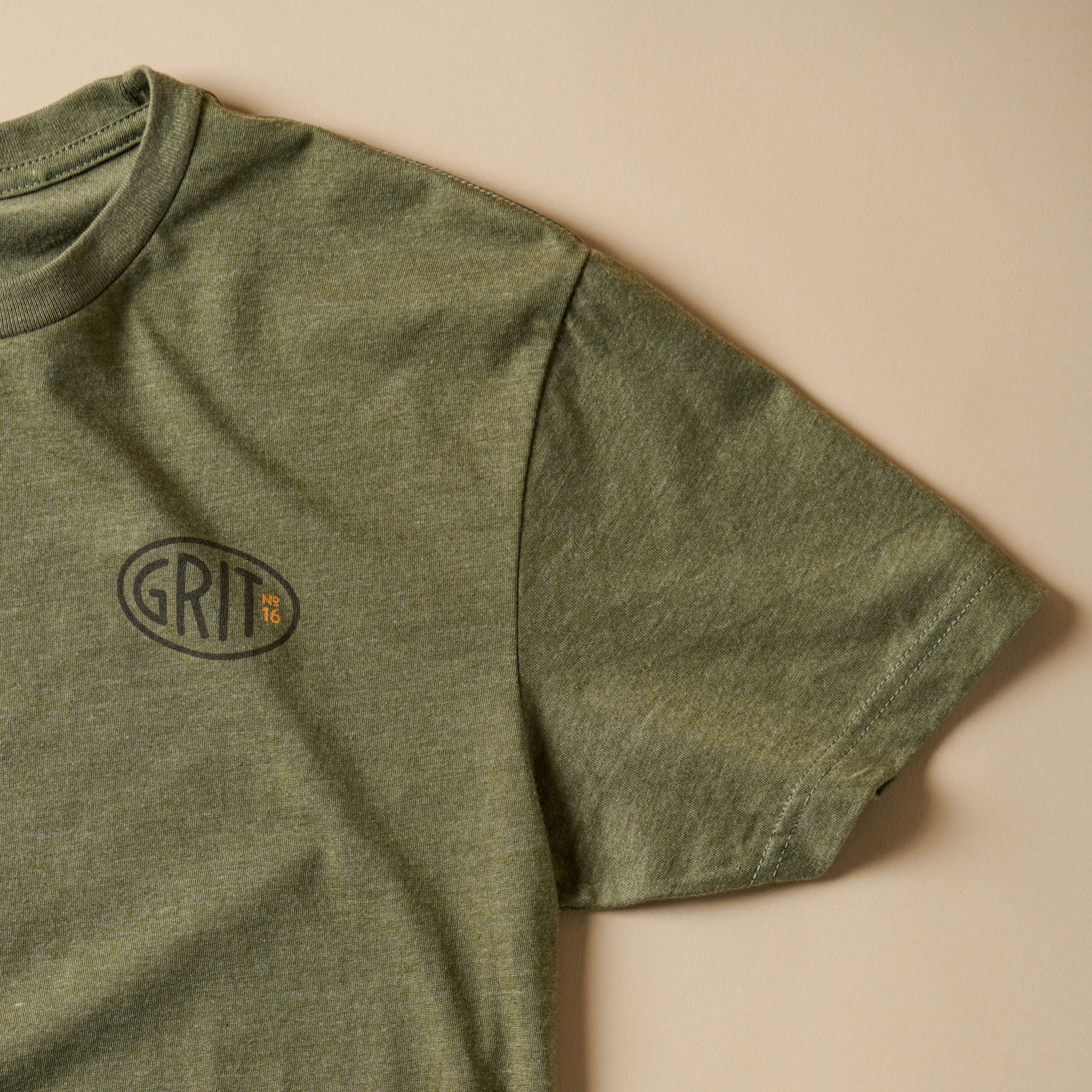 Magnoliass Never Quit Military Green Shirt
