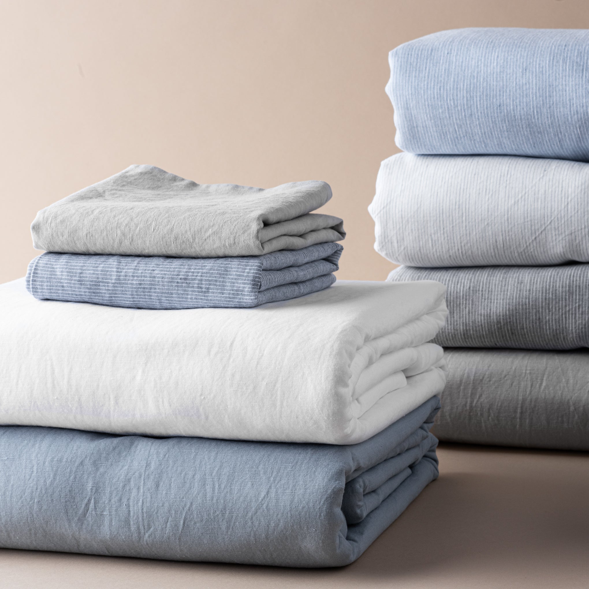Magnoliass linen cotton duvet cover bedding in white