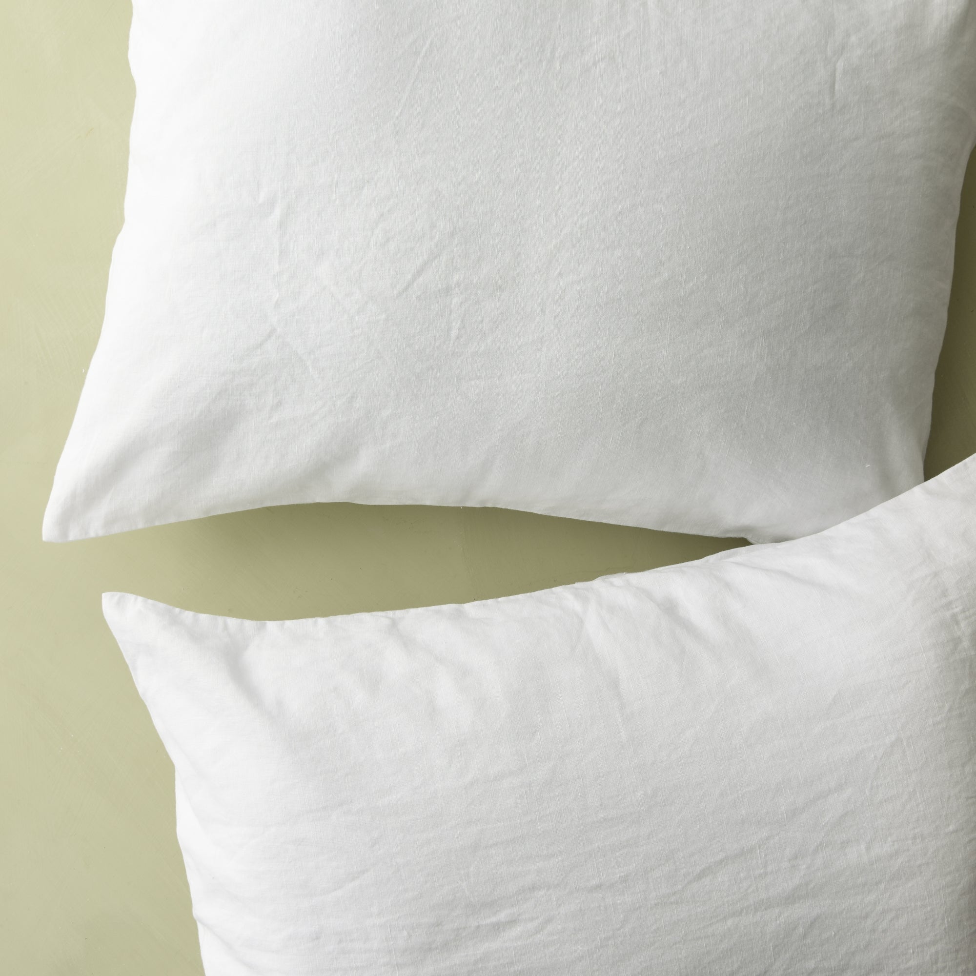 Magnoliass linen cotton pillow sham bedding in white
