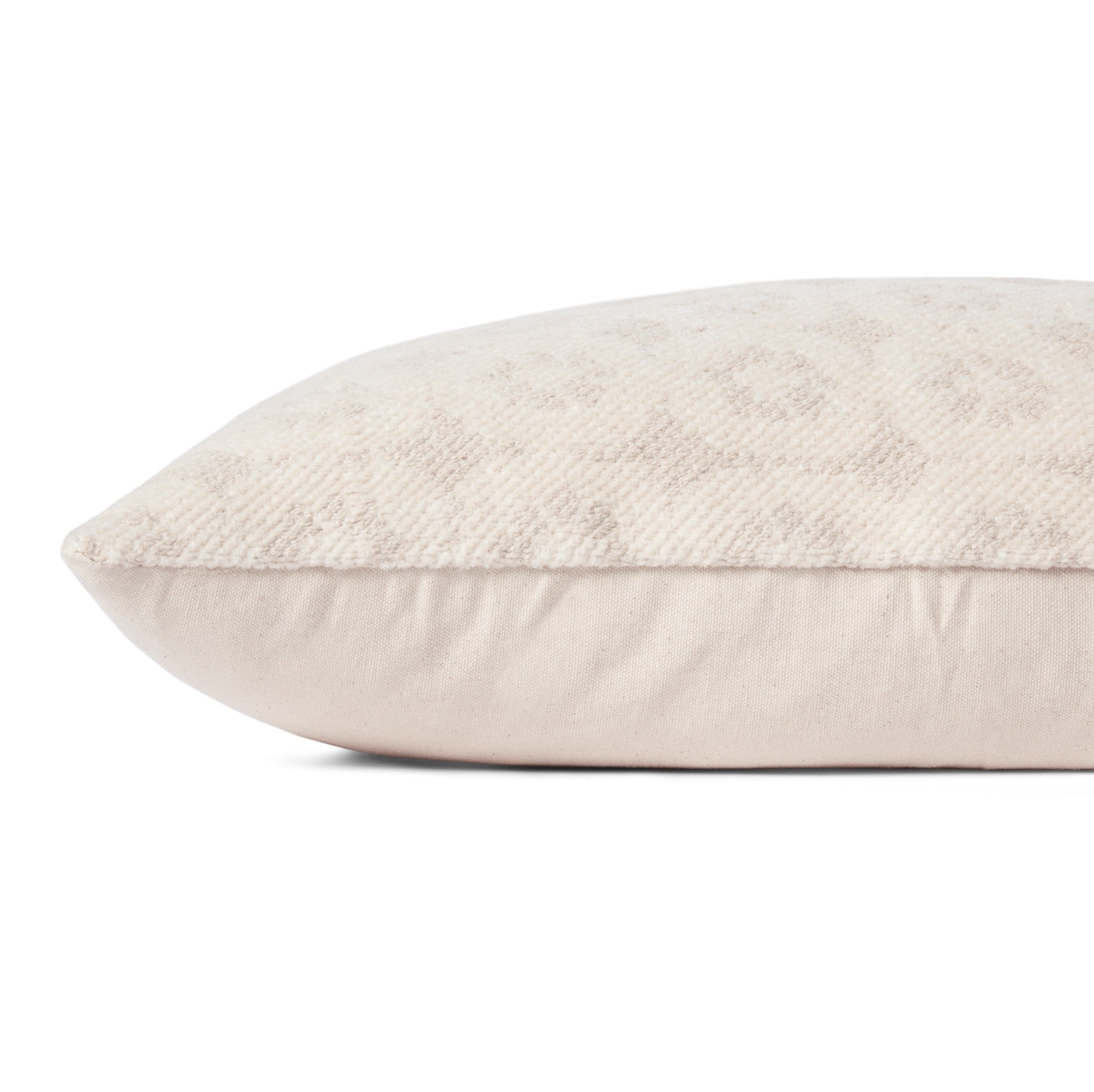 Ava Lumbar Pillow side view showing front and back sides