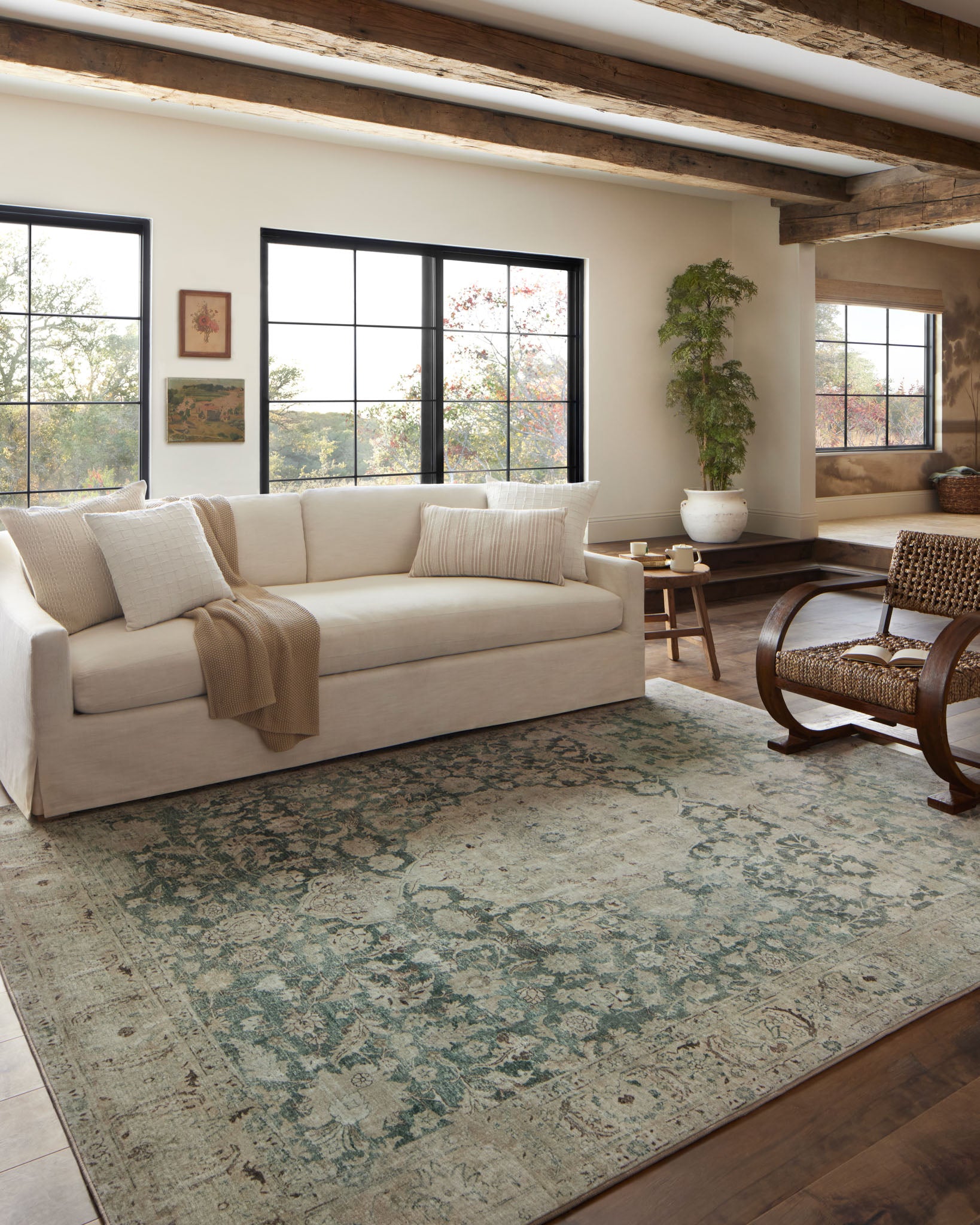 Sinclair Jade Sand Rug in living room