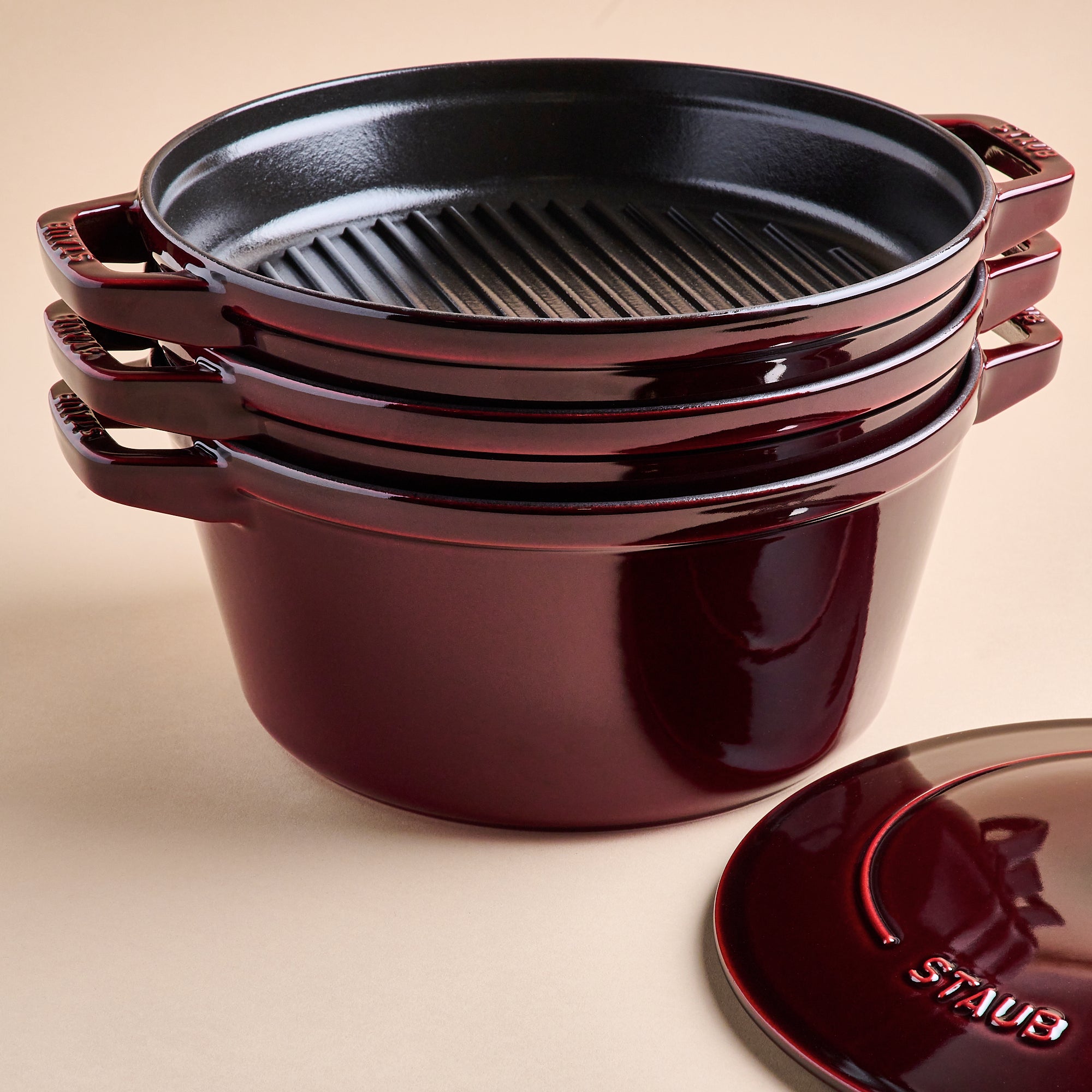 Magnoliass Staub Stackable 4-Piece Set Stacked