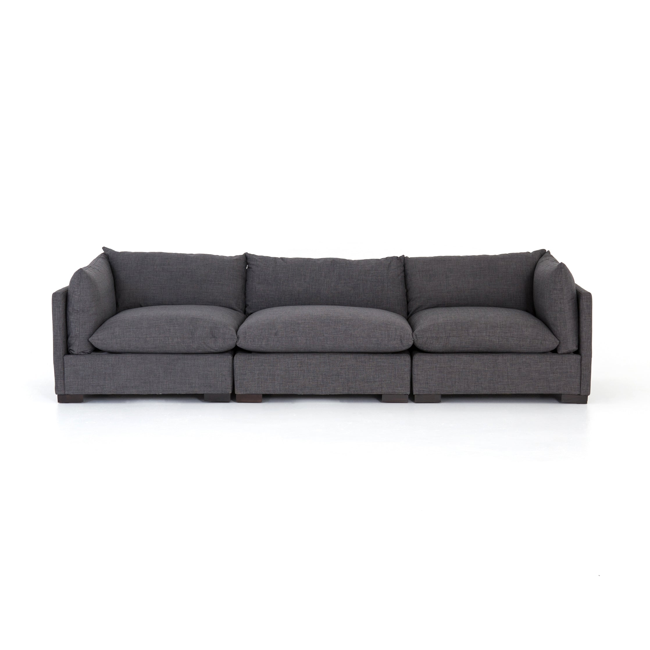 charcoal fabric 3-piece sofa with pillow top for Magnoliass