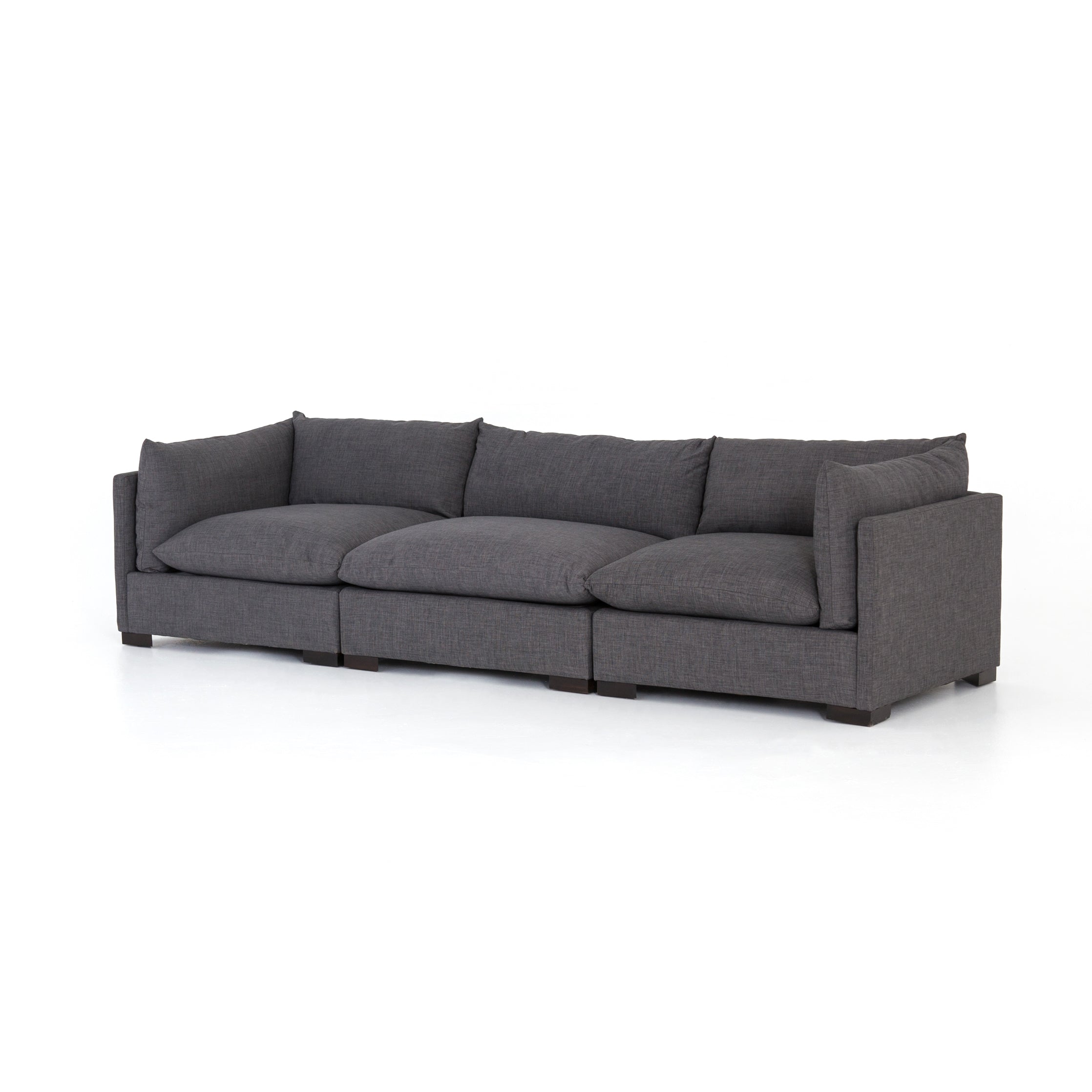 charcoal fabric 3-piece sofa with pillow top for Magnoliass