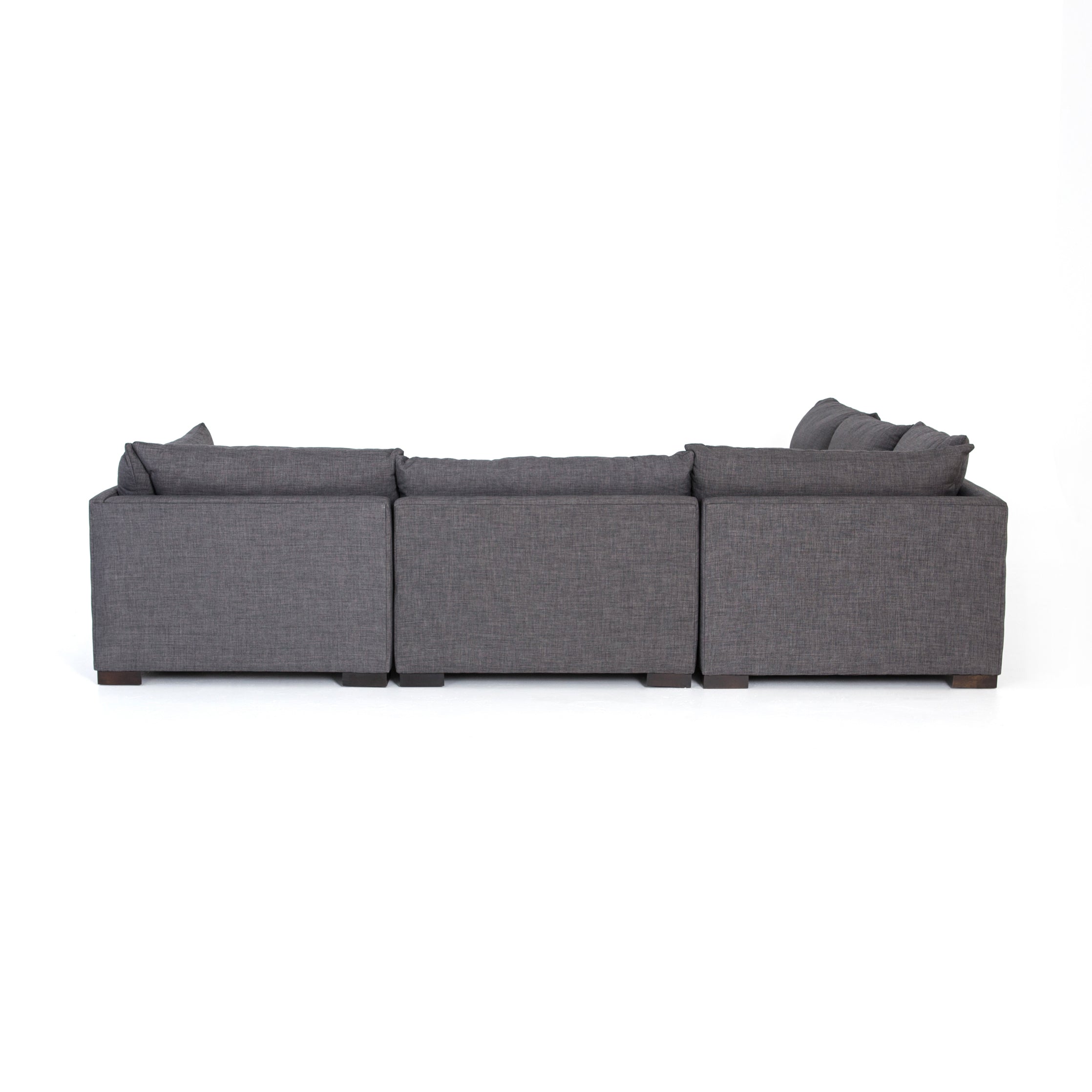 charcoal fabric L-shaped sectional sofa with ottoman for Magnoliass