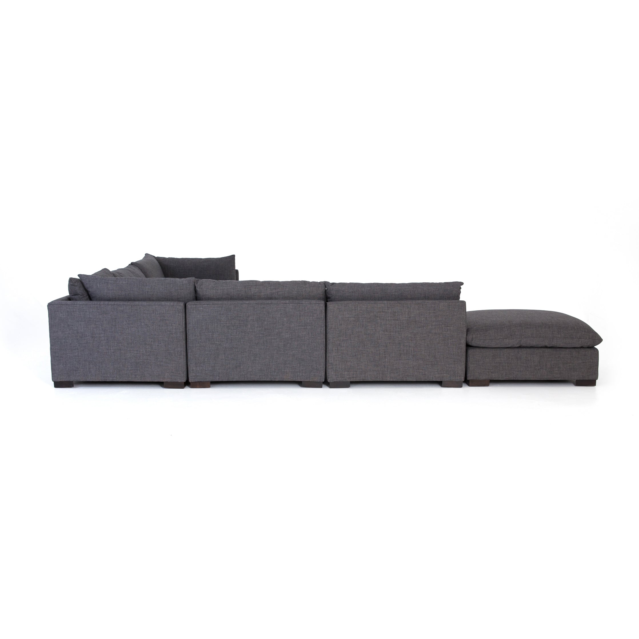 charcoal fabric L-shaped sectional sofa with ottoman for Magnoliass