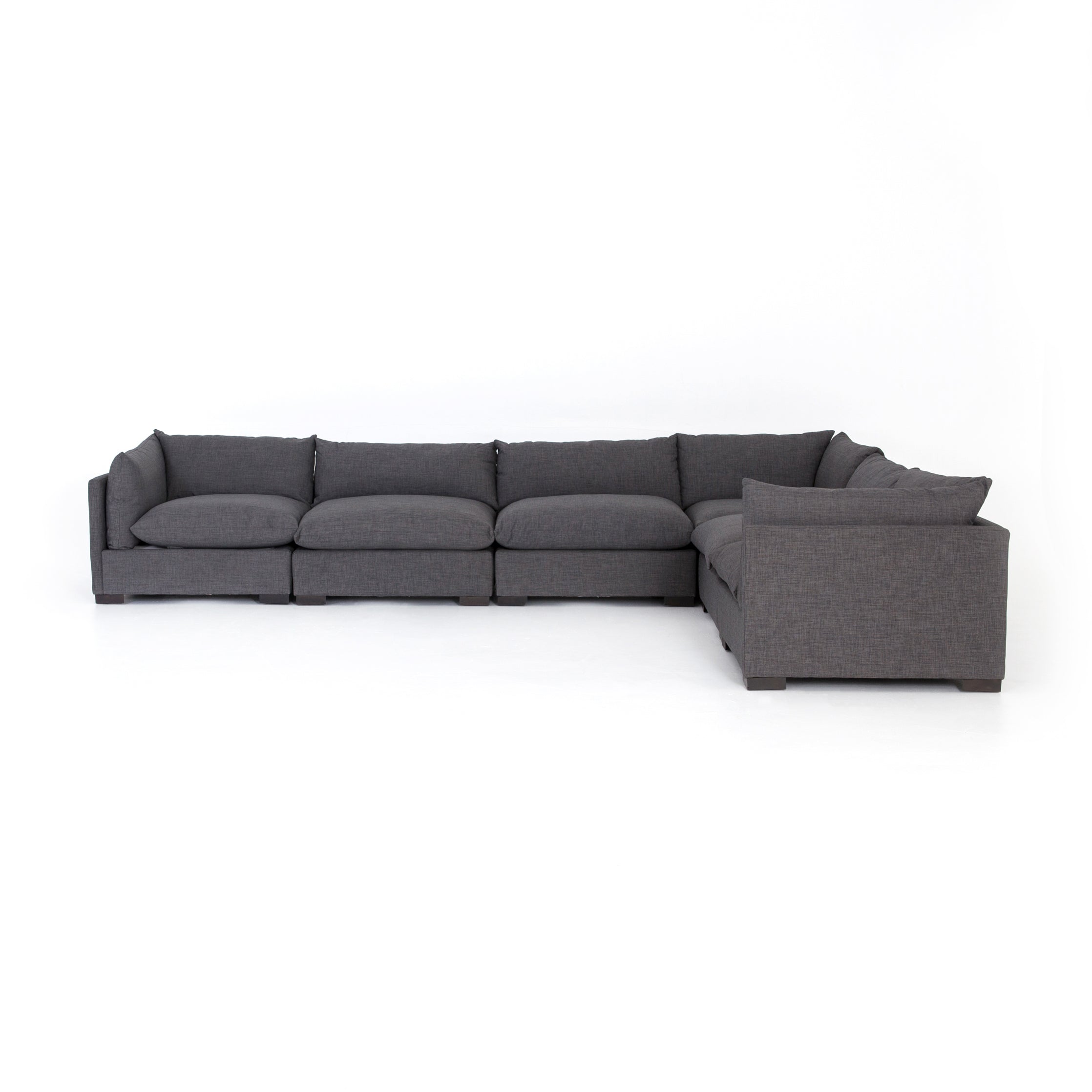 charcoal fabric L-shaped sectional sofa for Magnoliass