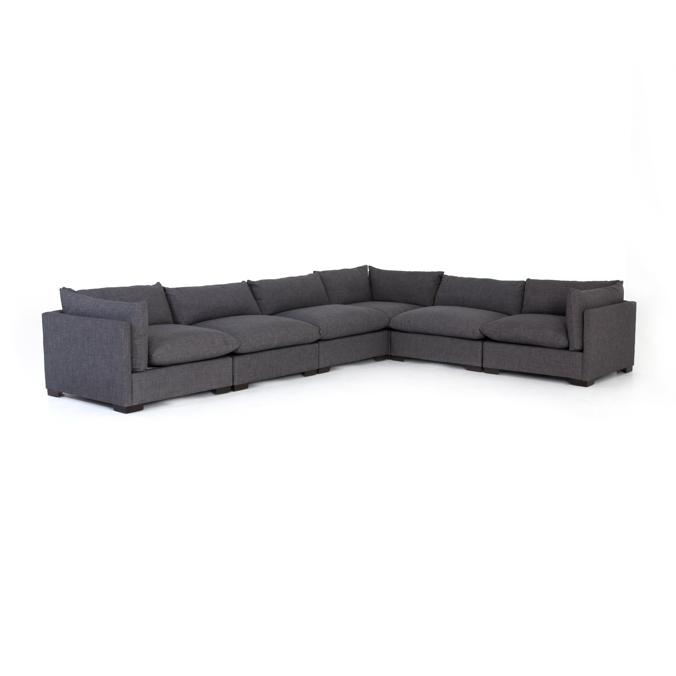 charcoal fabric L-shaped sectional sofa for Magnoliass