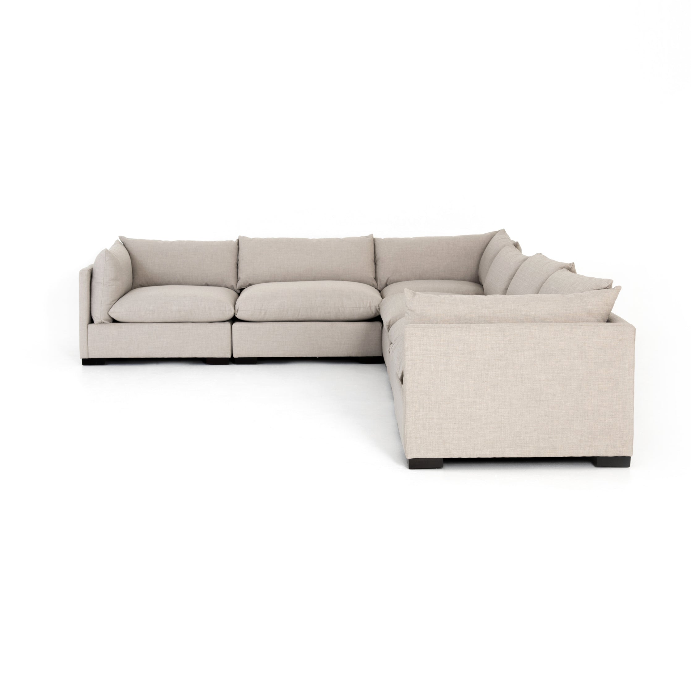 cream fabric L-shaped sectional sofa for Magnoliass