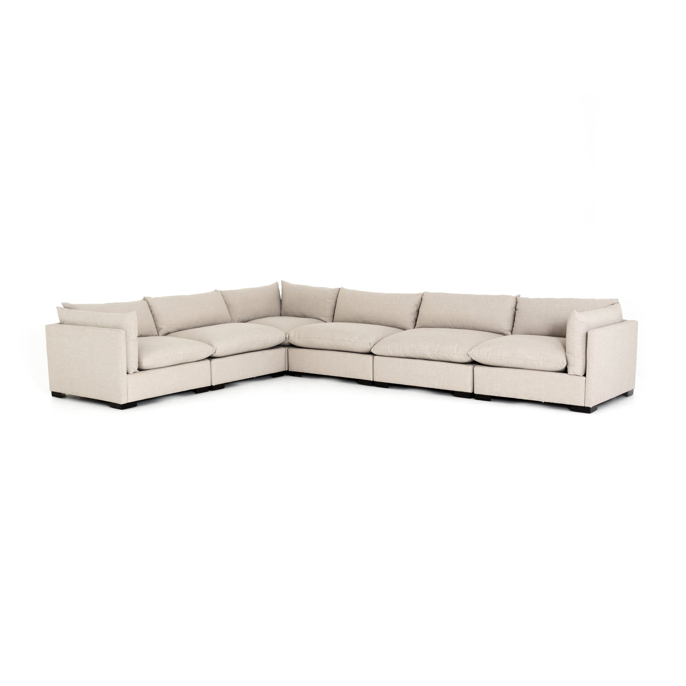cream fabric L-shaped sectional sofa for Magnoliass